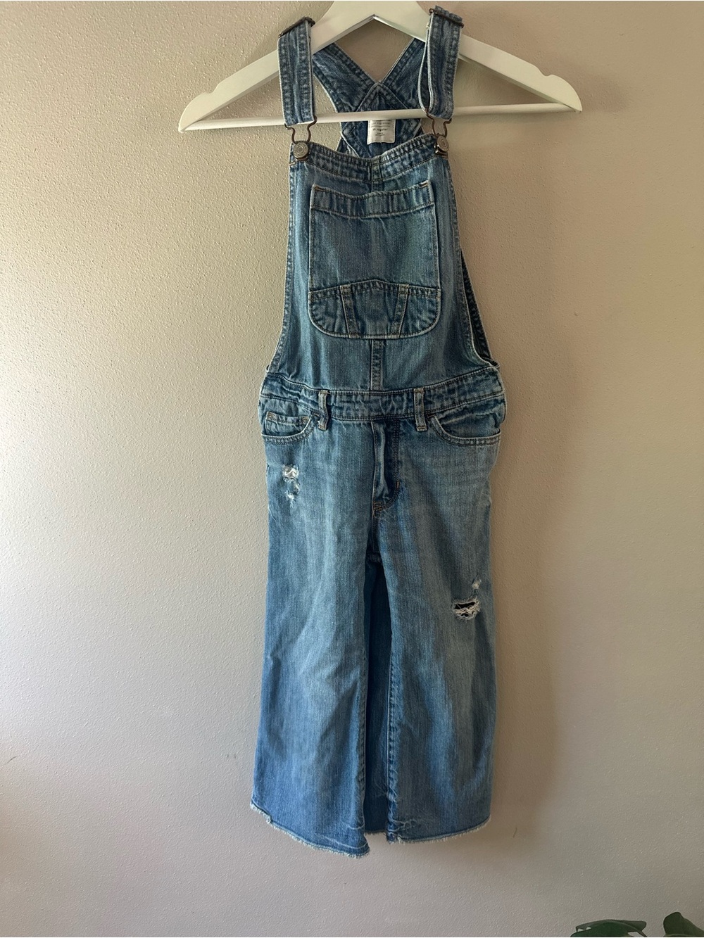 GAP Light Denim Kids Overalls with Distressed Details